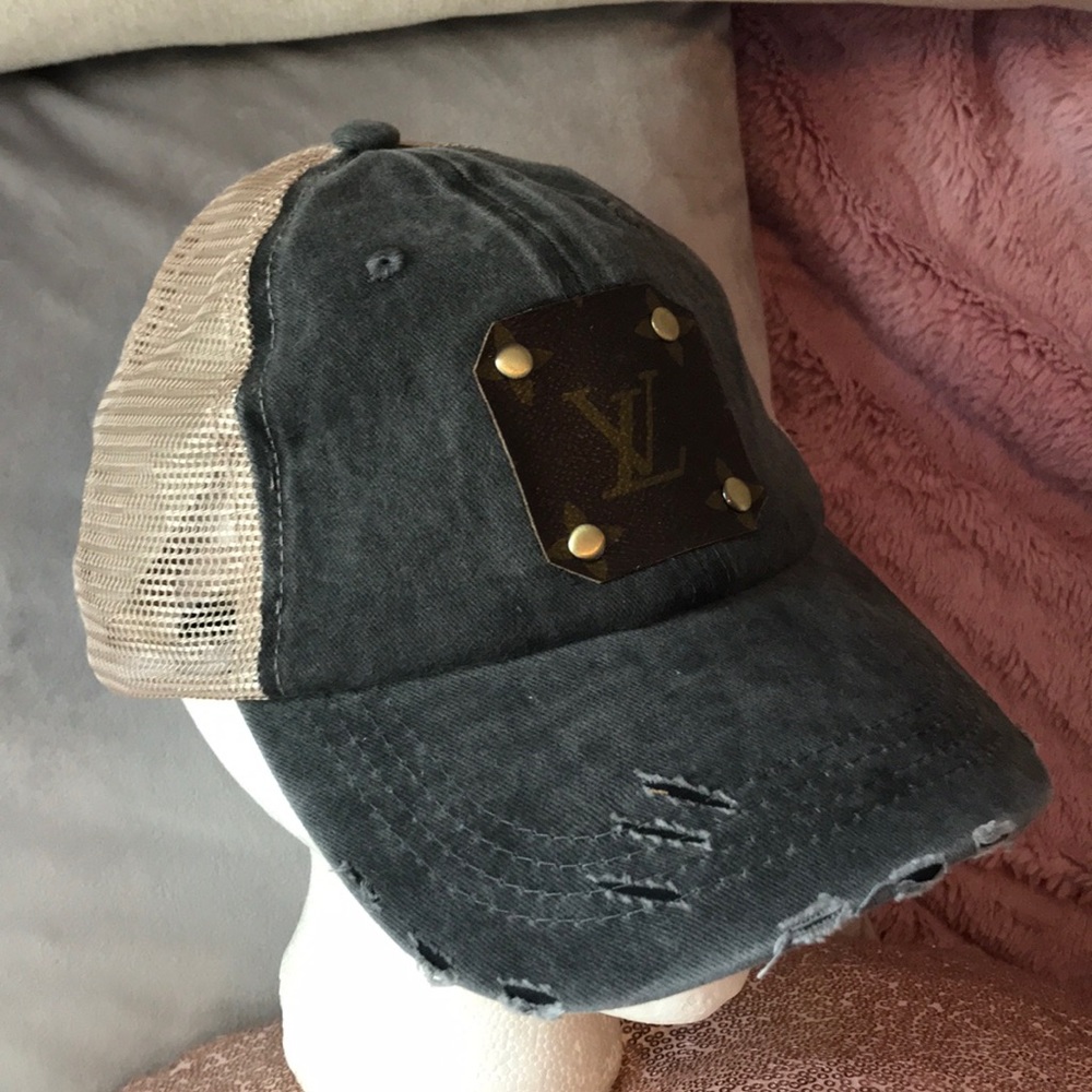 Cute Charcoal up cycle designer hat!